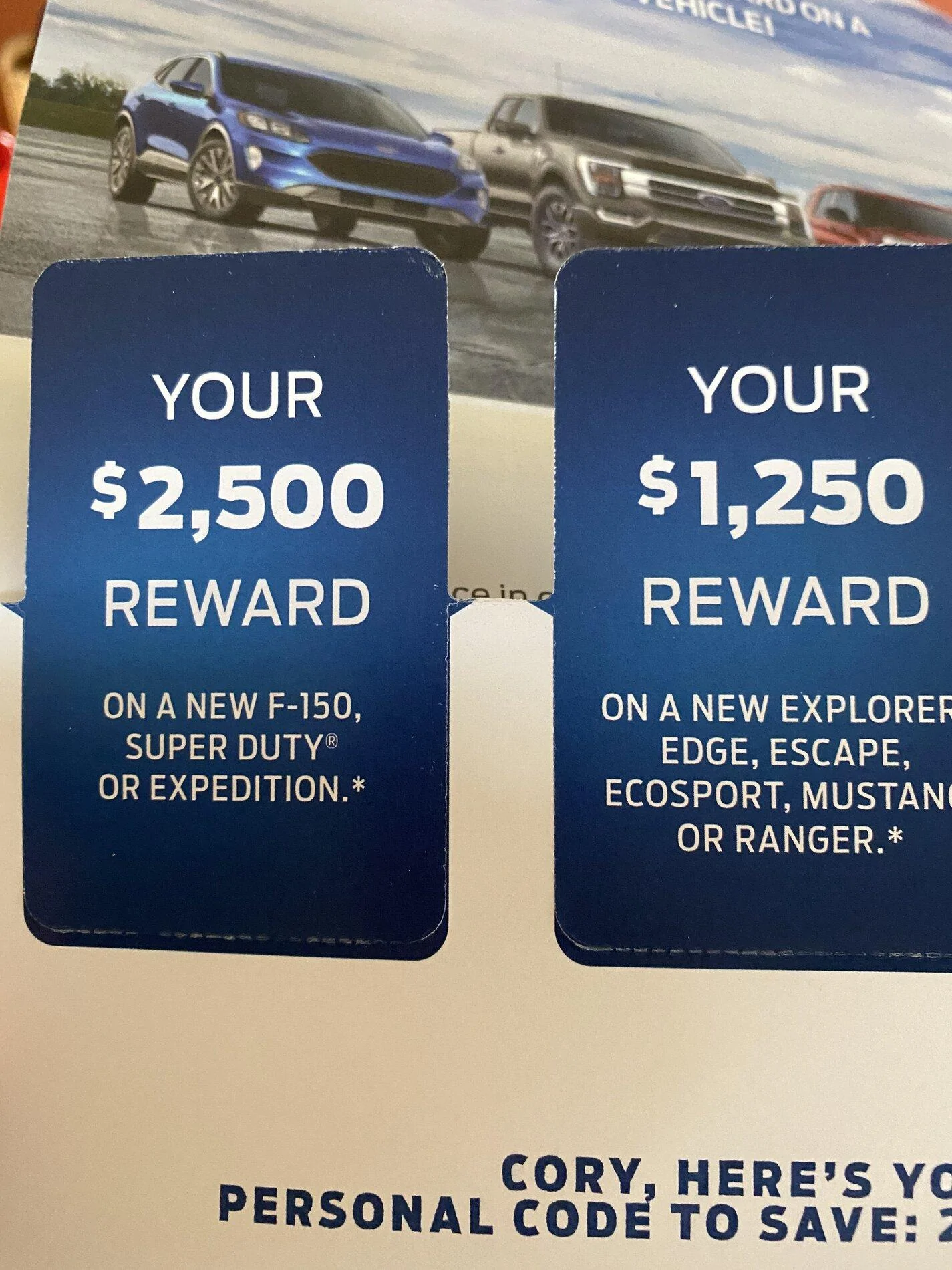 Ford F-150 New PCO's (cash offers) after Jan 4th pco