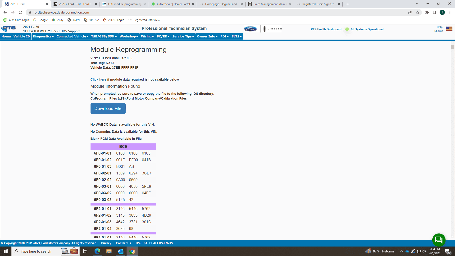 Ford F-150 ECU module programming guide using FDRS Picture1
