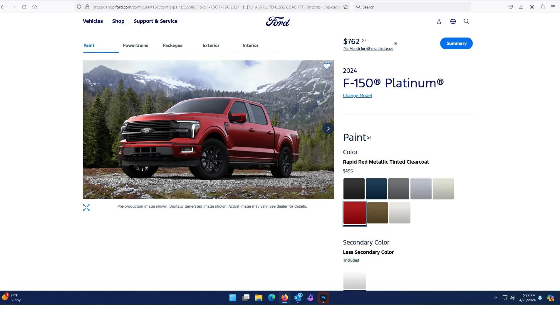 Ford F-150 2024 Black Appearance Package Platinum