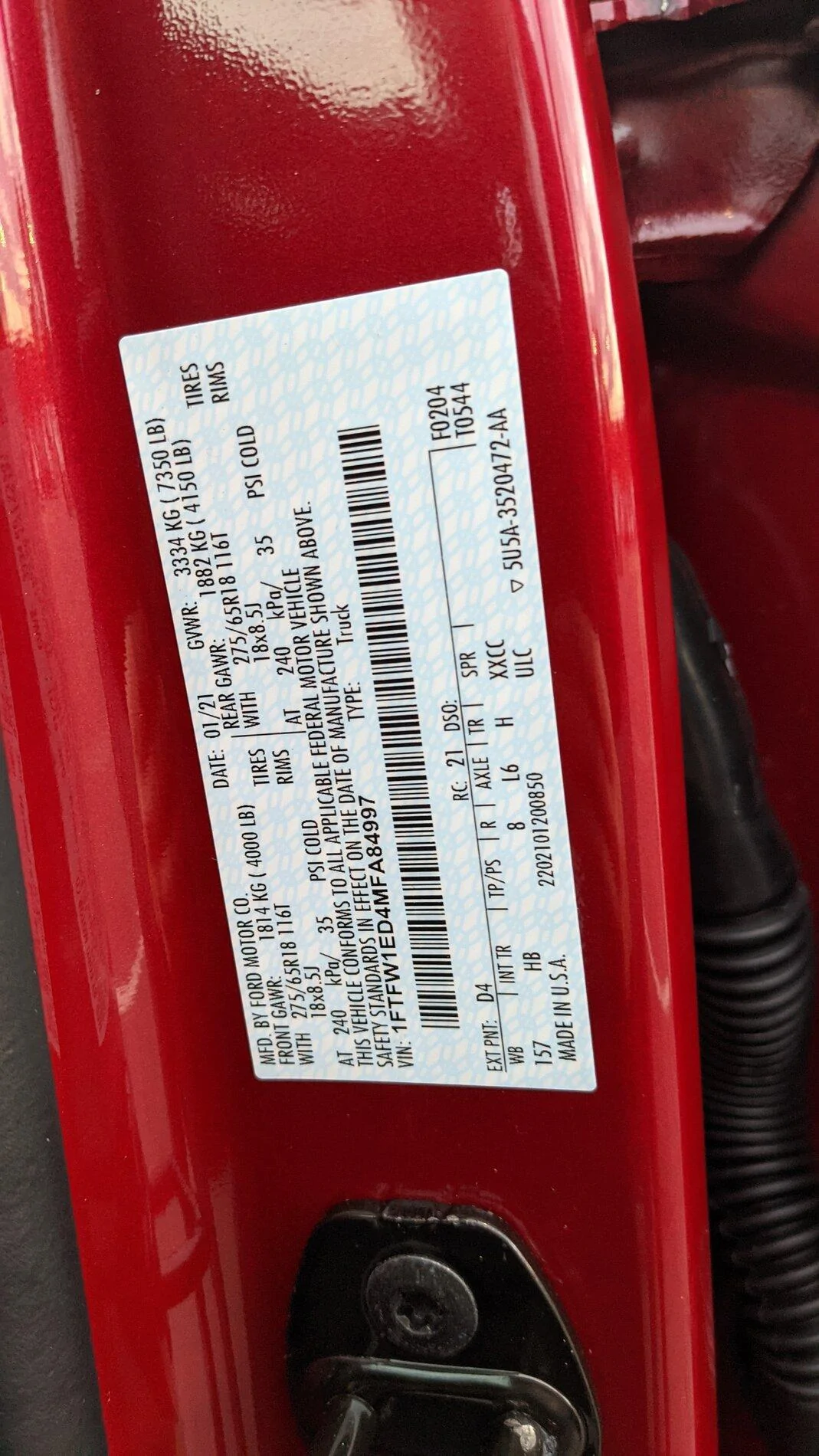 Ford F-150 Finally - Jump for Joy - It Has Come -  VIN # & Window Sticker PXL_20210209_224413305
