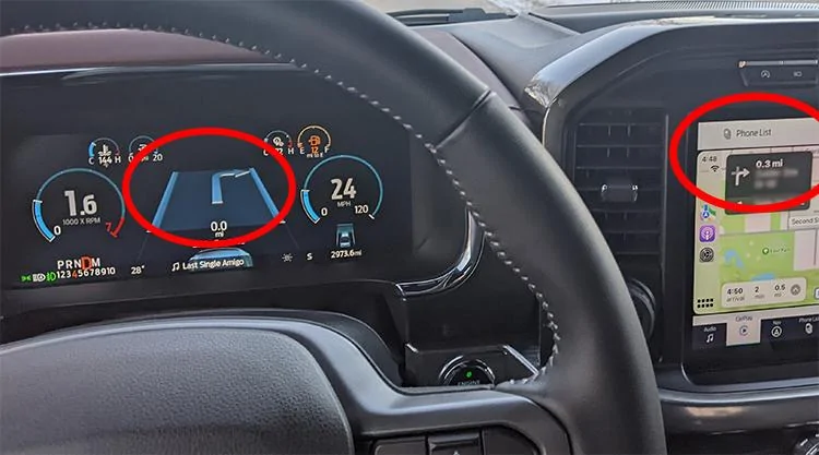 Ford F-150 Android Auto Turn by Turn in Gauge Cluster - Incorrect distance PXL_20220128_224856079