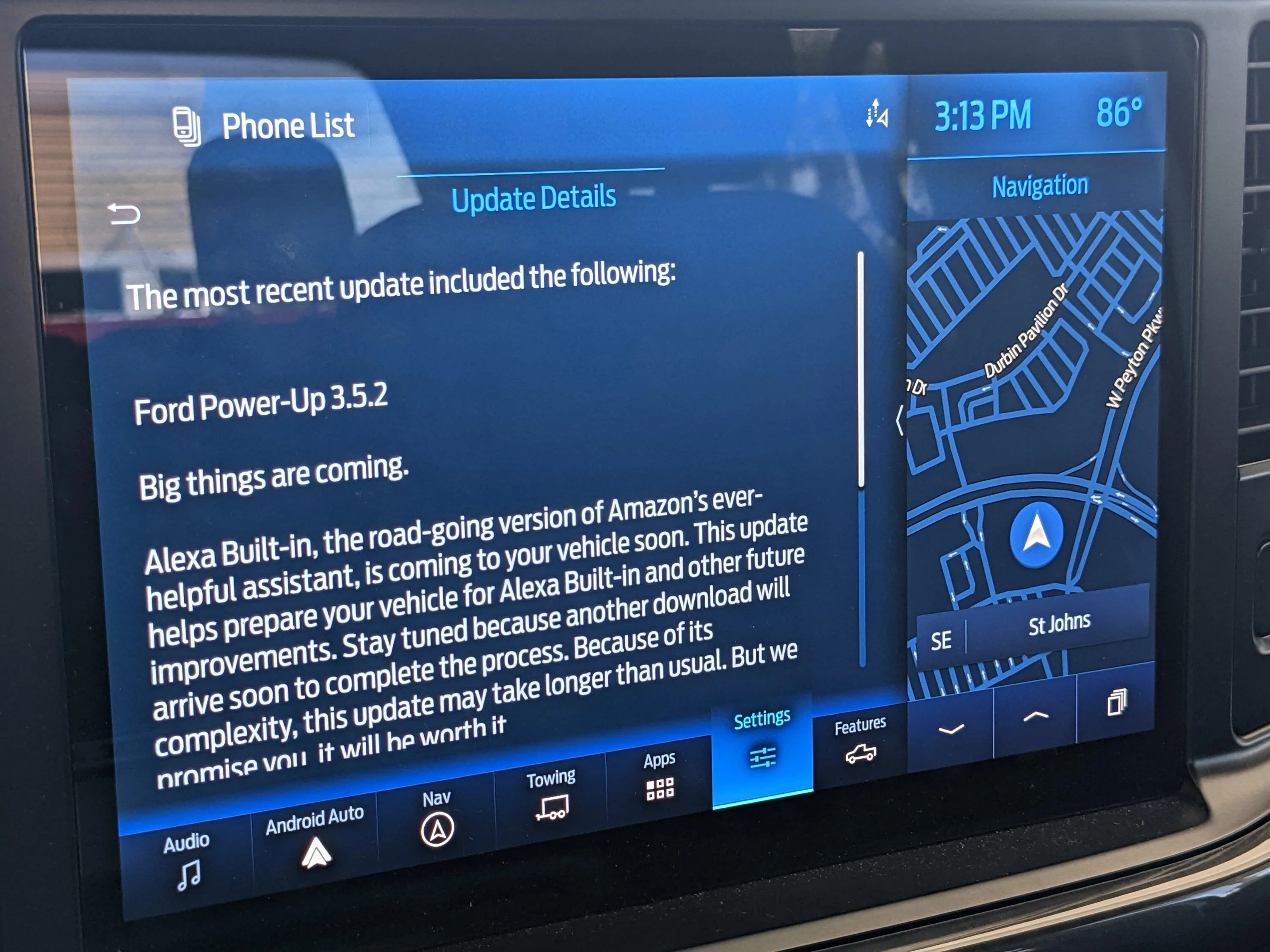 Ford F-150 Just received the 3.5.2 update PXL_20221016_191358352