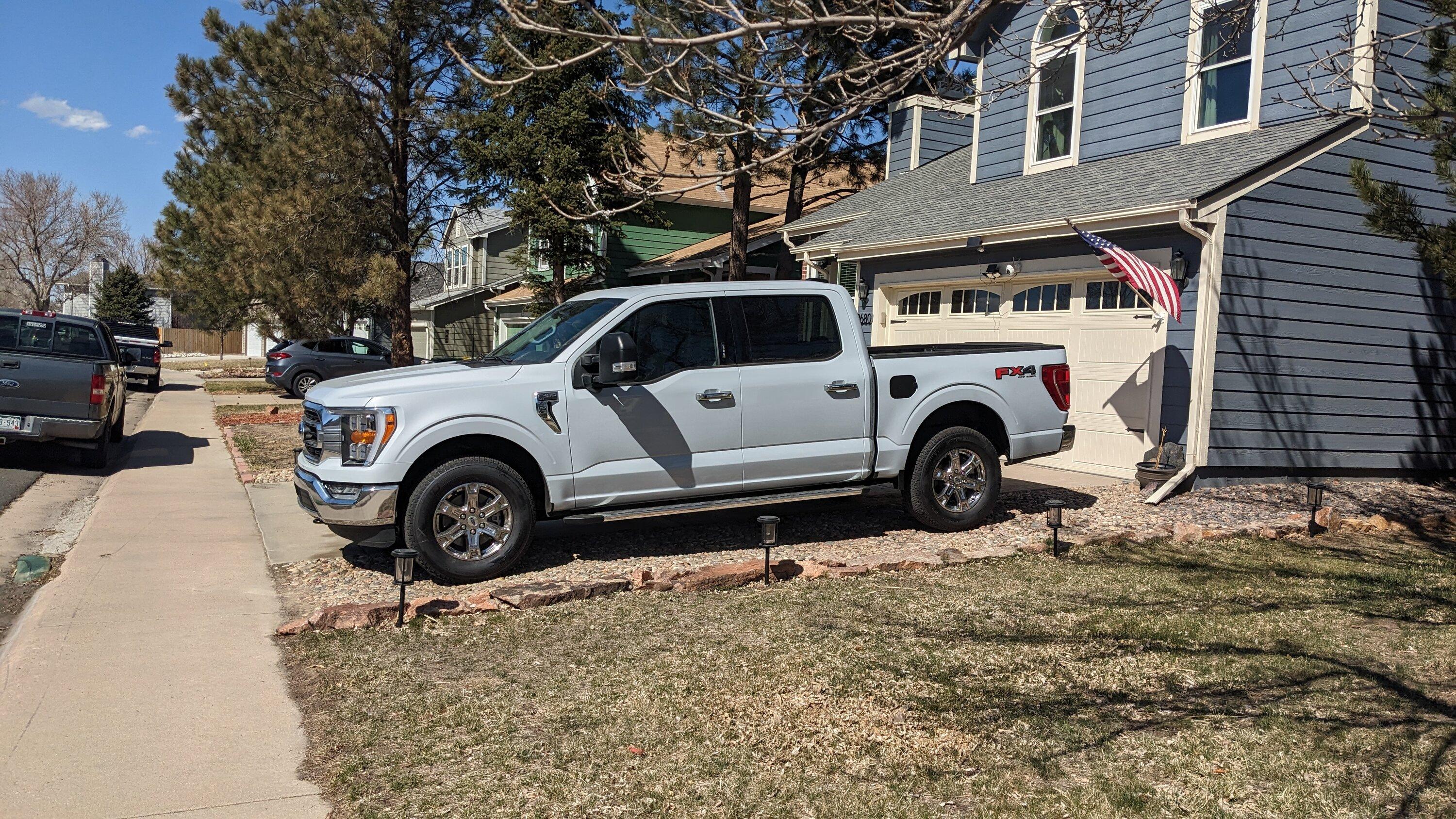 Ford F-150 Rear Blocks removed on an FX4 XLT ft. Space White PXL_20230409_211016540