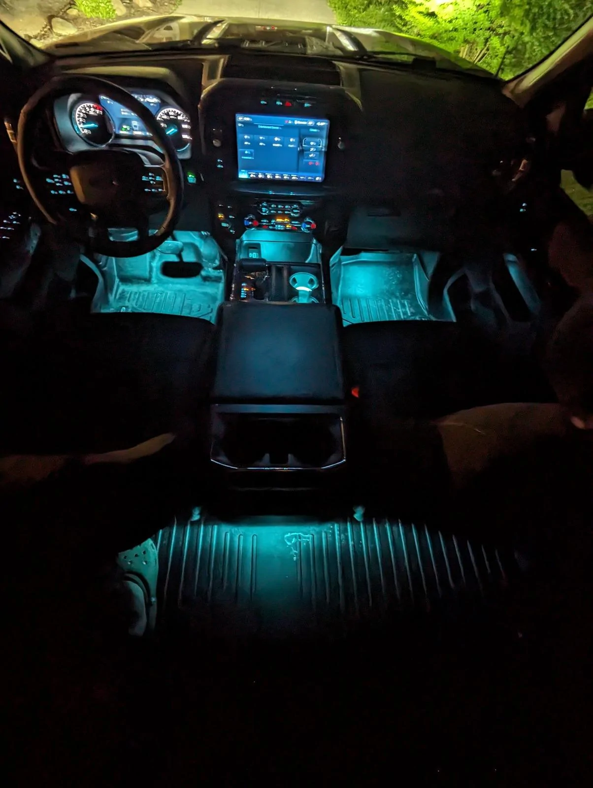 Ford F-150 Cup holder light installation / media bin light / glove box light / ambient lighting change PXL_20240526_015451739.NIGHT
