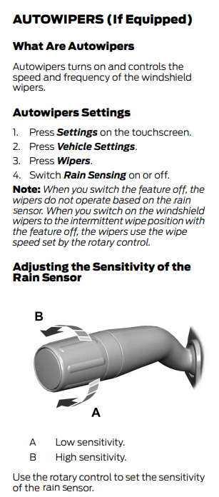 Ford F-150 What XLT package includes the rain sensing wipers? rain1