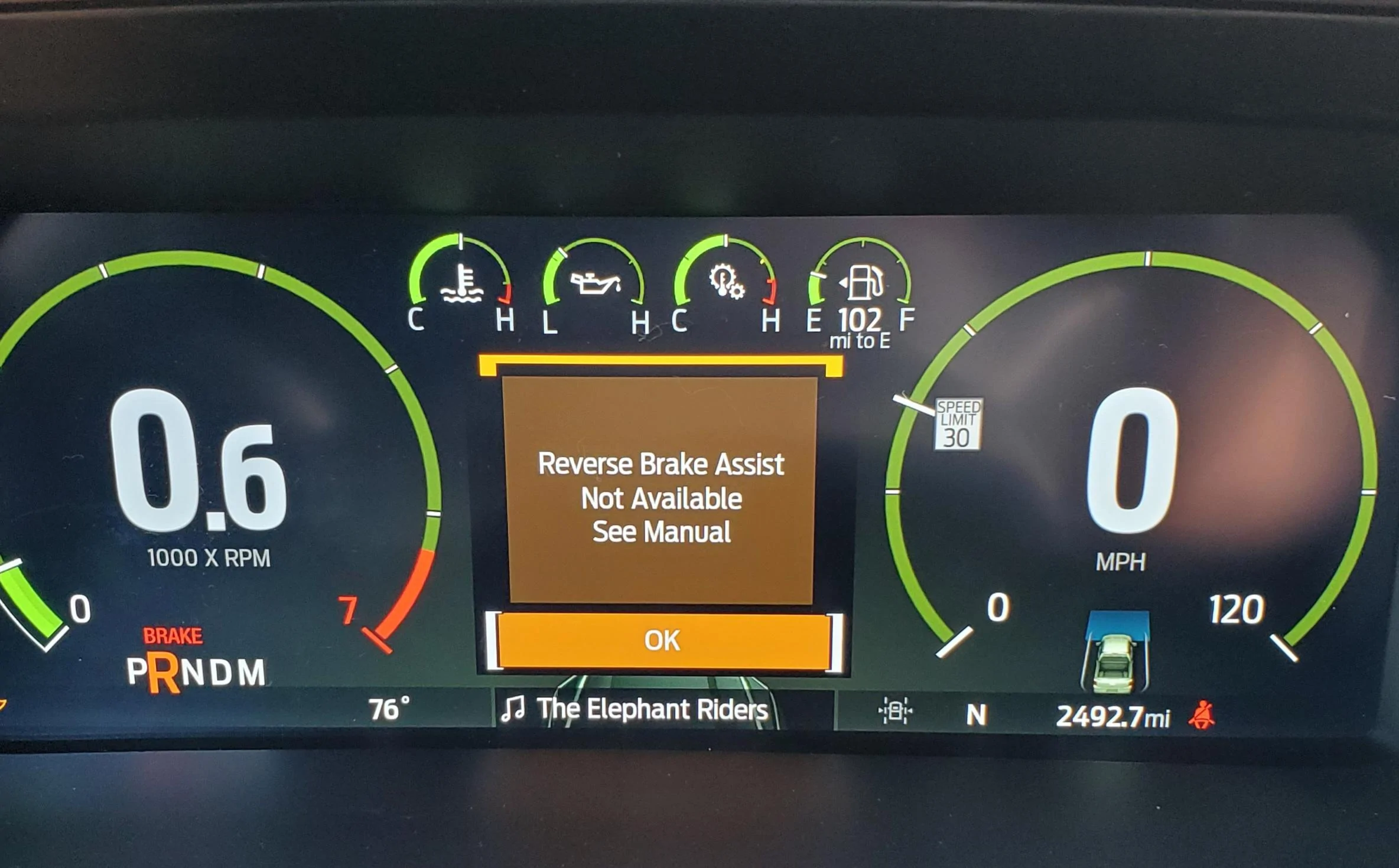 Ford F-150 Park Aid Fault Rear brake assist