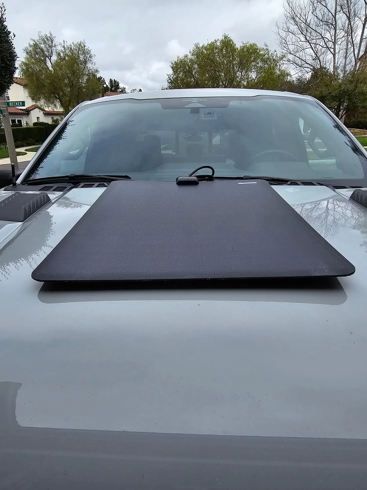 Ford F-150 LensunSolar Hood Solar Panel F-150 Powerboost BAP/Tremor Hood Installation Rigid Panel On Curved Hood A