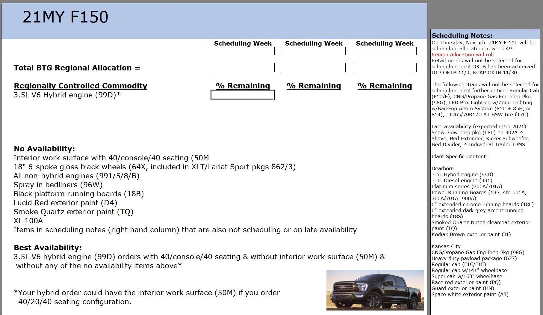 Ford F-150 (Nov 5) Report on 2021 F-150 Production Update and Constraints Screenshot (13)