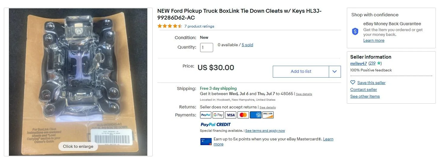 Ford F-150 2022 without Bed Utility Package Box Link Options? Screenshot 2022-07-01 075301