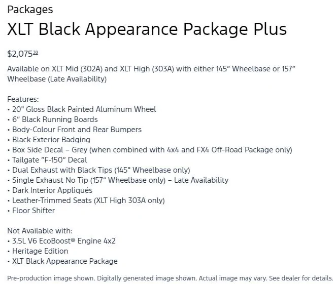 Ford F-150 BAP available on 2024 SuperCrew long beds?  Since when? Screenshot 2024-06-27 145726