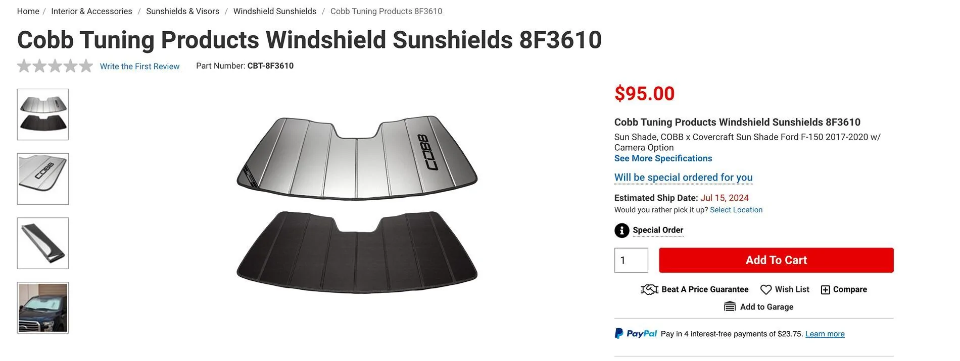 Ford F-150 What sun shade do you have? Screenshot 2024-06-28 at 10.41.36 AM