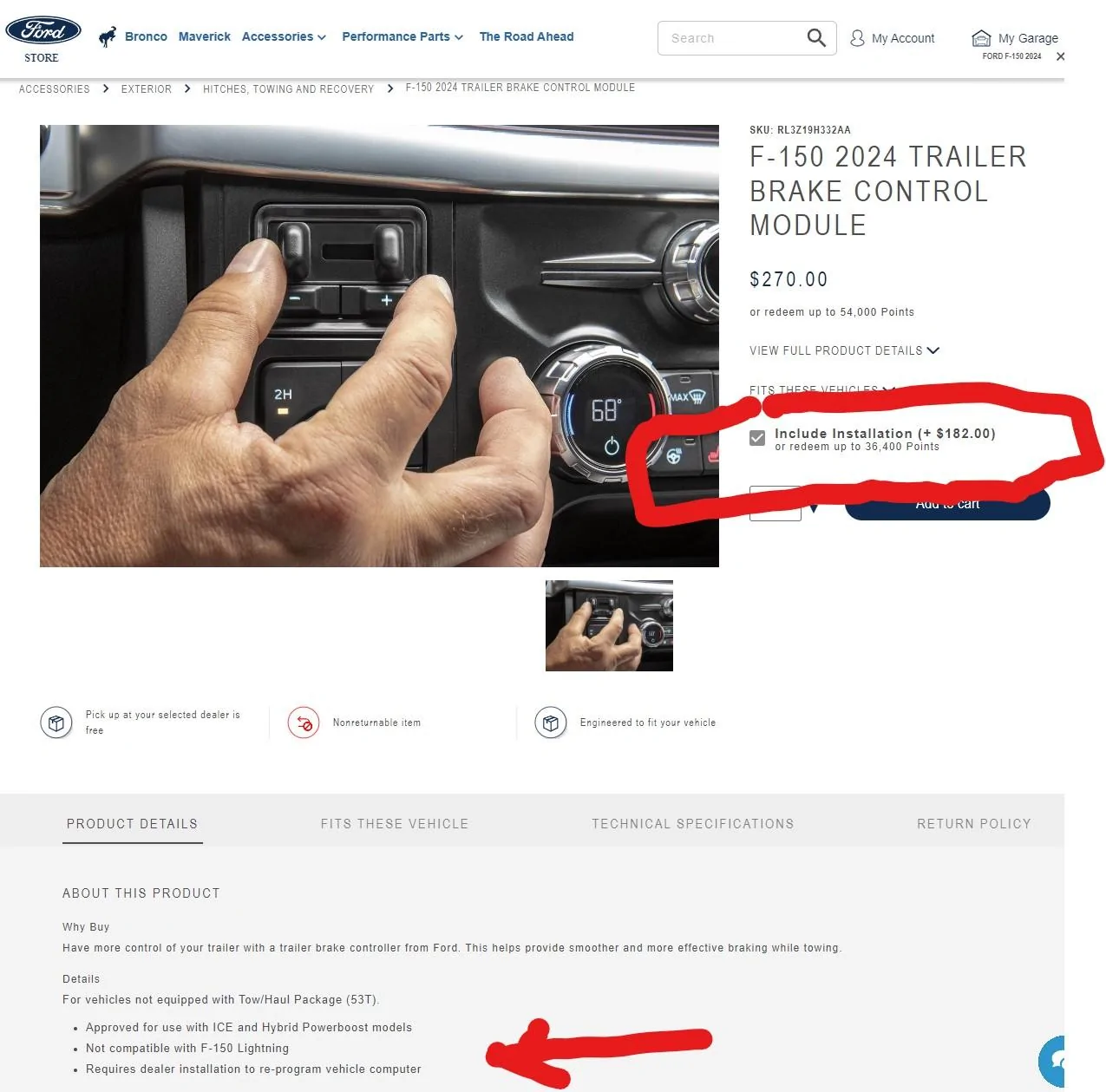 Ford F-150 Adding trailer brake controller to 2024 F-150 Lariat Screenshot 2024-09-03 140903