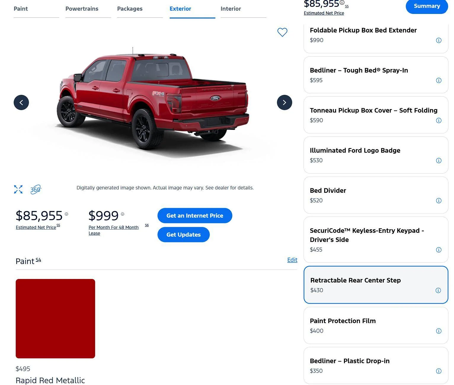 Ford F-150 Retractable rear center step Screenshot 2024-10-02 081820