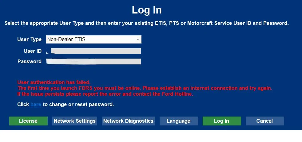 Ford F-150 First time FDRS user - cannot login Screenshot 2024-11-02 142504