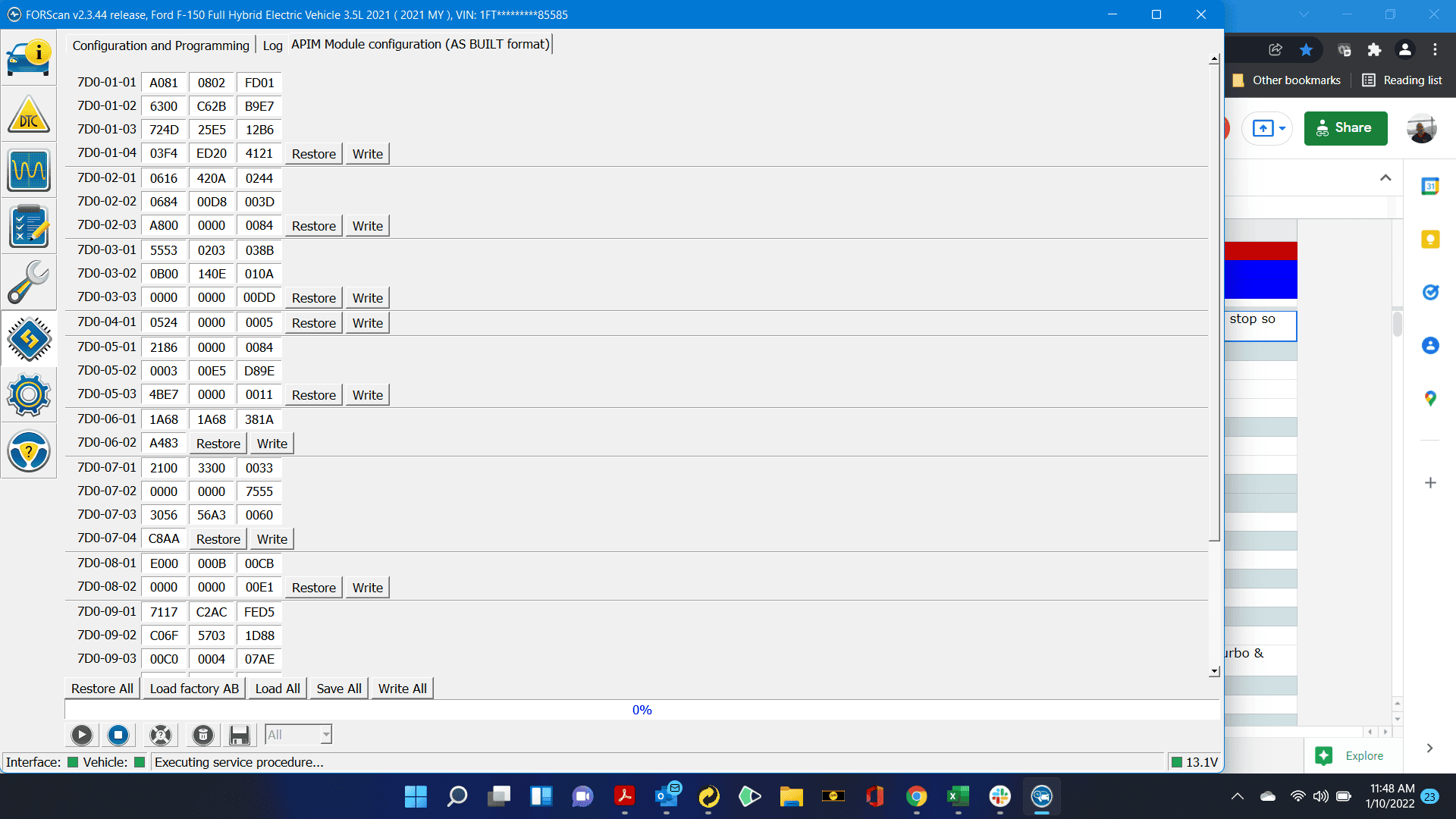 Ford F-150 2021+ F-150 FORScan List / Database / Spreadsheet Screenshot (231)