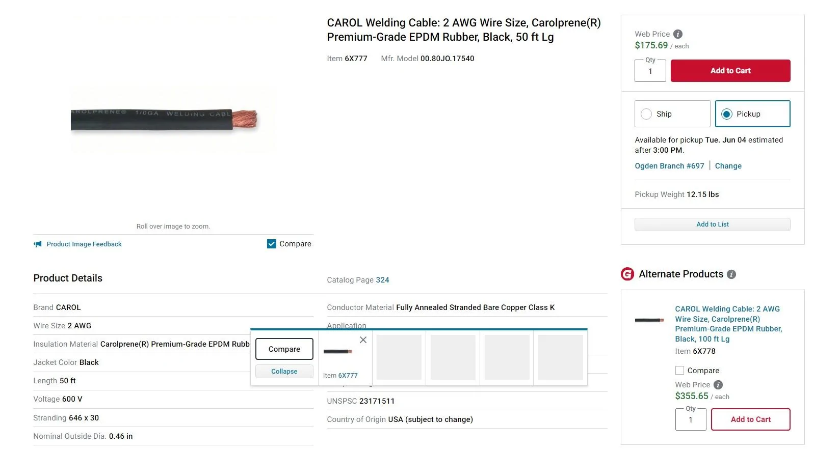 Ford F-150 winch to battery connection Screenshot_1-6-2024_162158_www.grainger.com