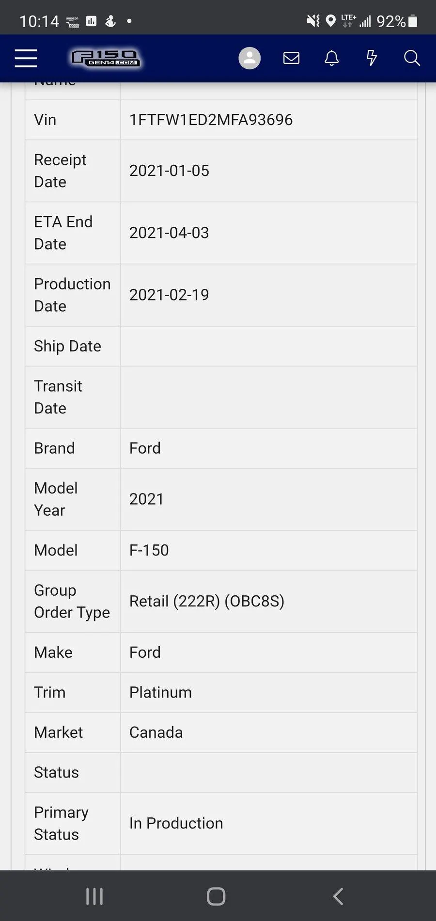 Ford F-150 2/15 Build Week Screenshot_20210220-101404_Chrom