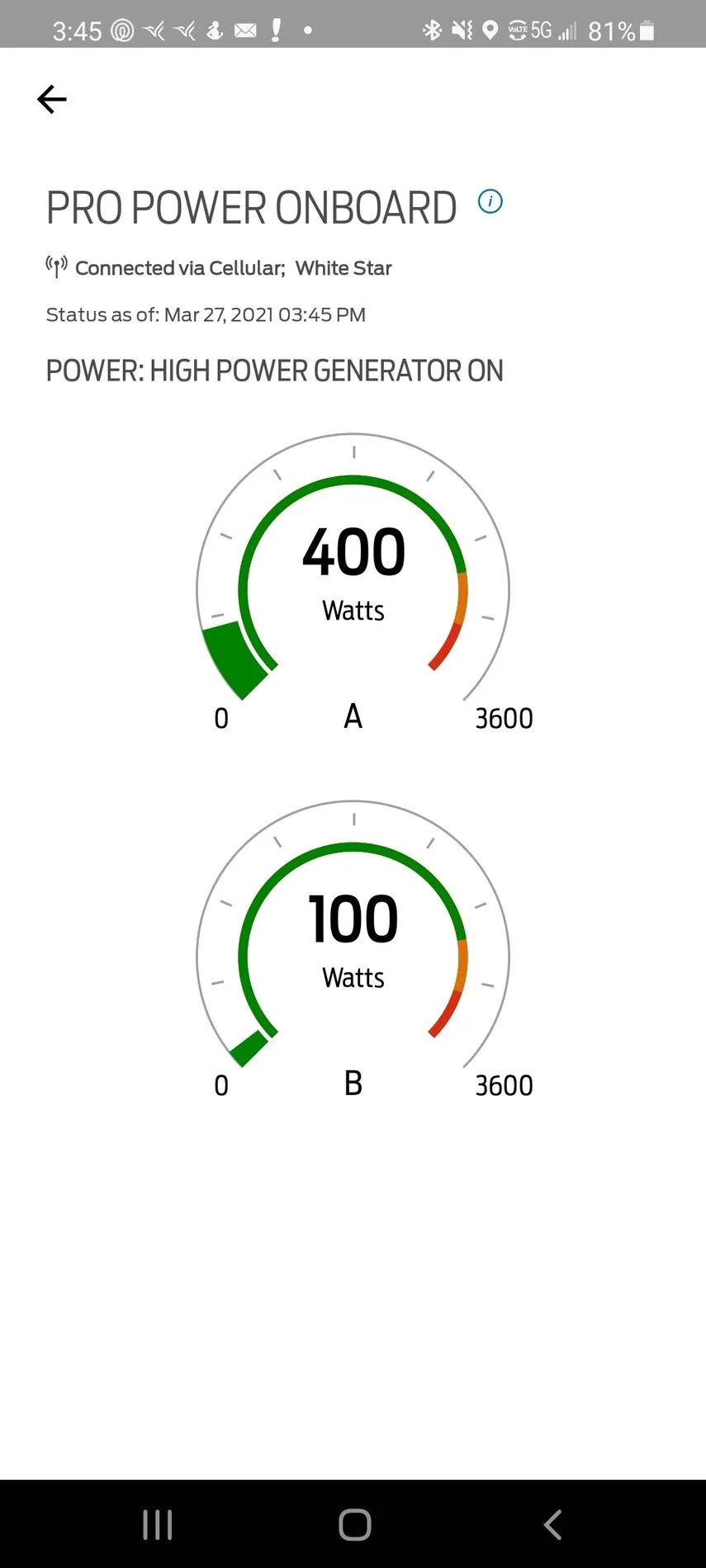 Ford F-150 Powerboost 7.2kW Towing Travel Trailer - First hookup and test results Screenshot_20210327-154555_FordPass