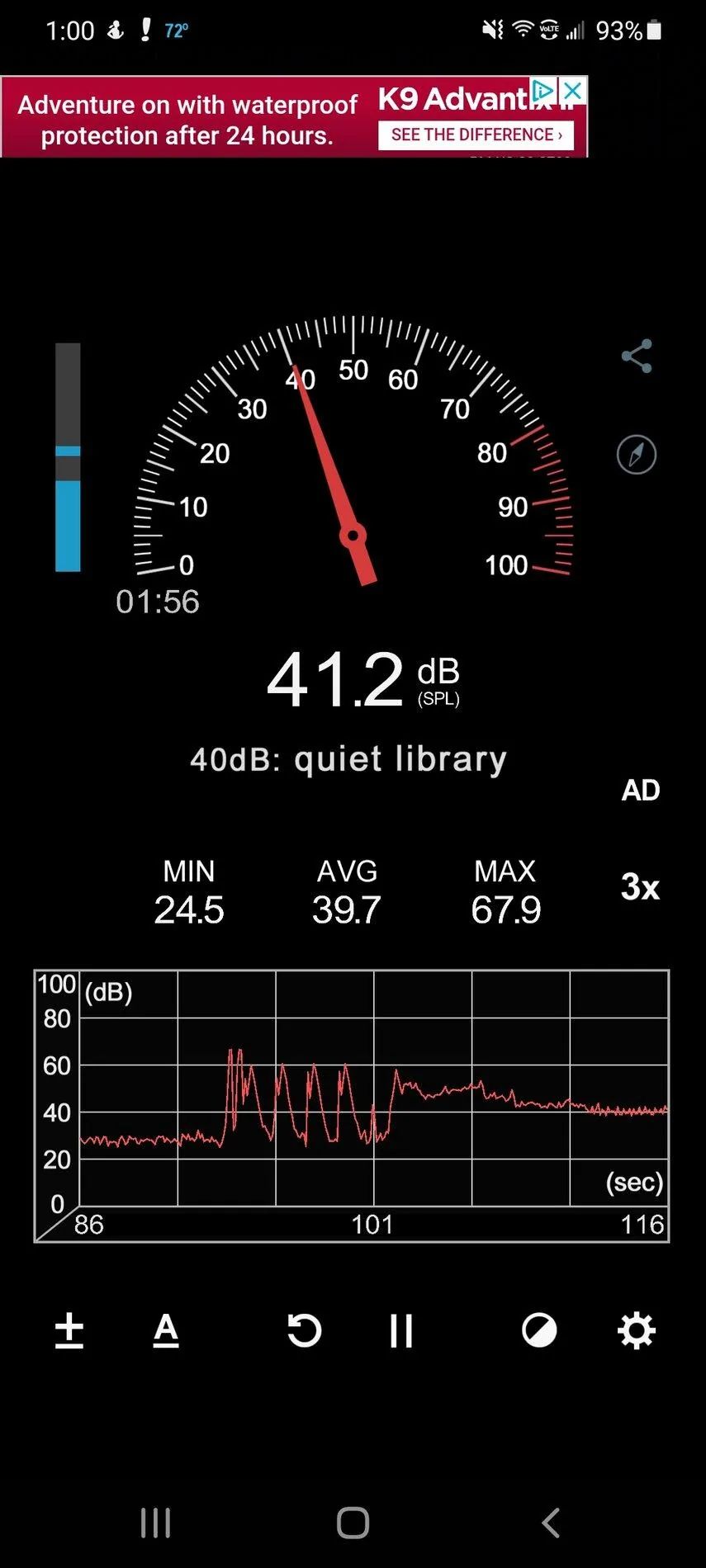 Ford F-150 Powerboost Idle Sound Levels Screenshot_20210331-130025_Sound Meter
