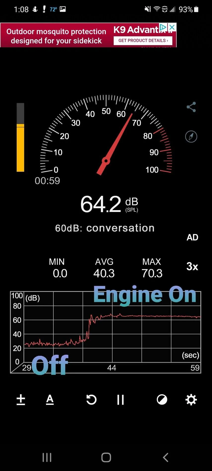 Ford F-150 Powerboost Idle Sound Levels Screenshot_20210331-130805_Sound Meter