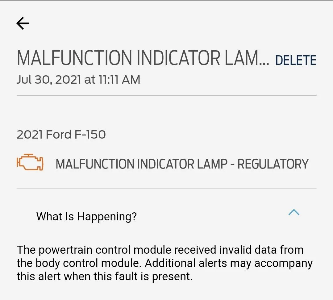 Ford F-150 Towed for major electrical issues Screenshot_20210801-041701_FordPass