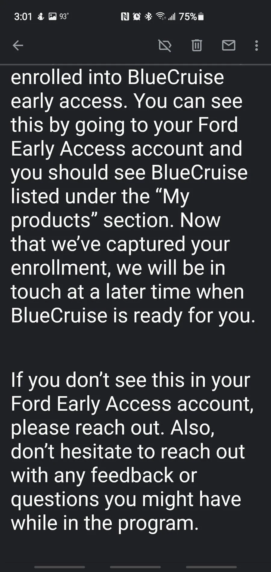 Ford F-150 Received invite for Early Access to BlueCruise update Screenshot_20210810-150117_Gmail