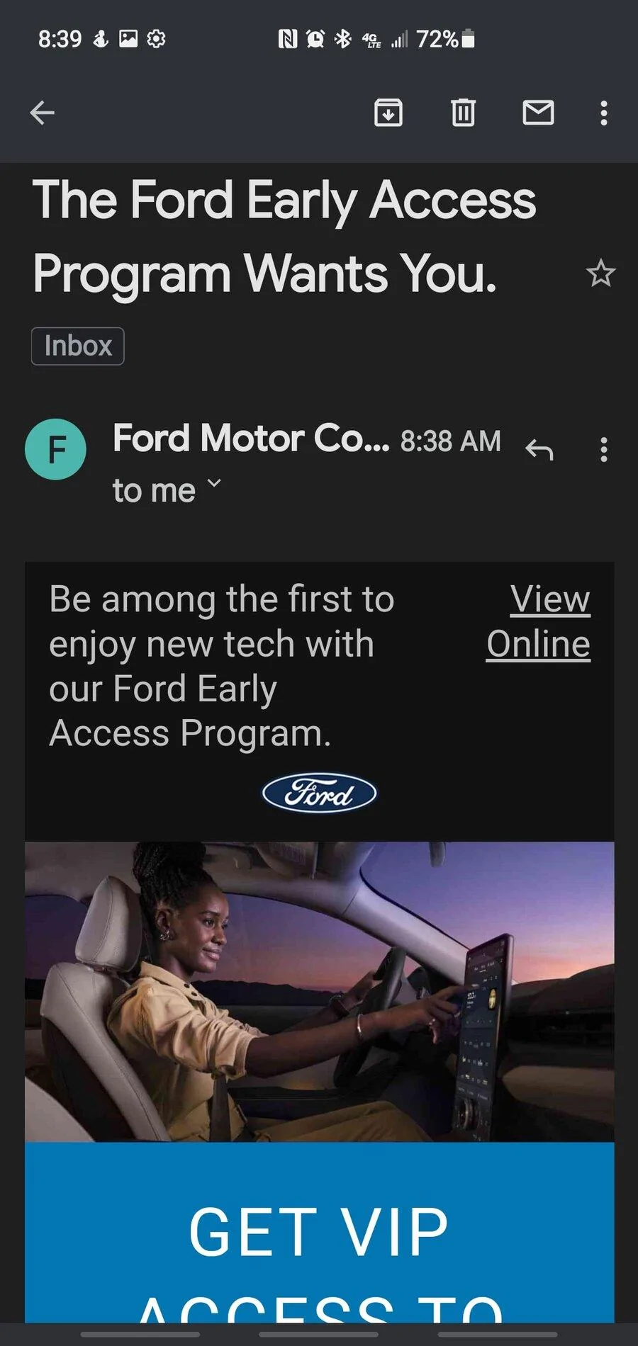 Ford F-150 Received invite for Early Access to BlueCruise update Screenshot_20211125-083934_Gmail