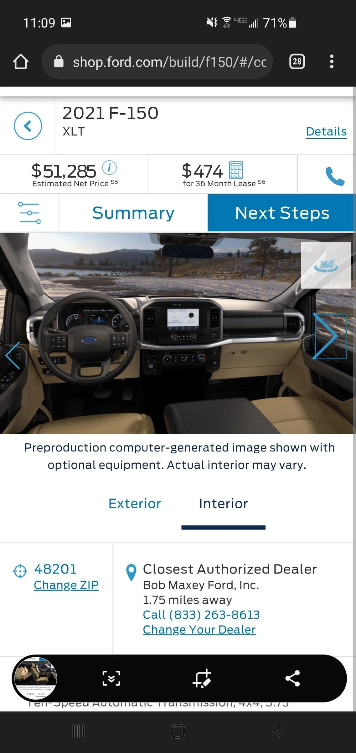 Ford F-150 XLT 40/console/40 - glitch in B&P? Screenshot_20220115-110957_Chrom