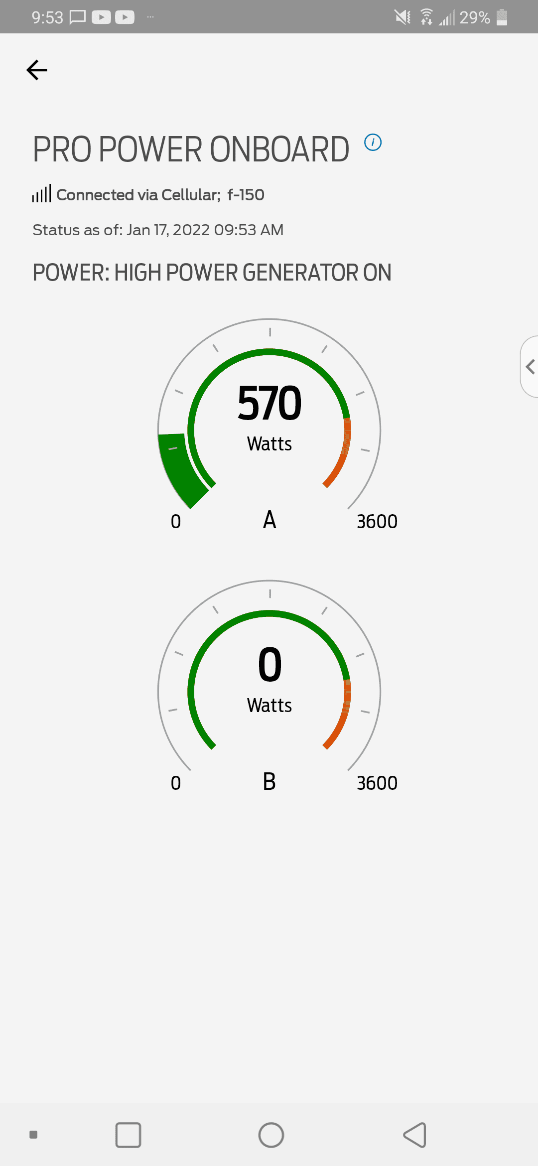 Ford F-150 Powered My HVAC 6+ hours during ice storm with Pro Power Onboard Screenshot_20220117-095353