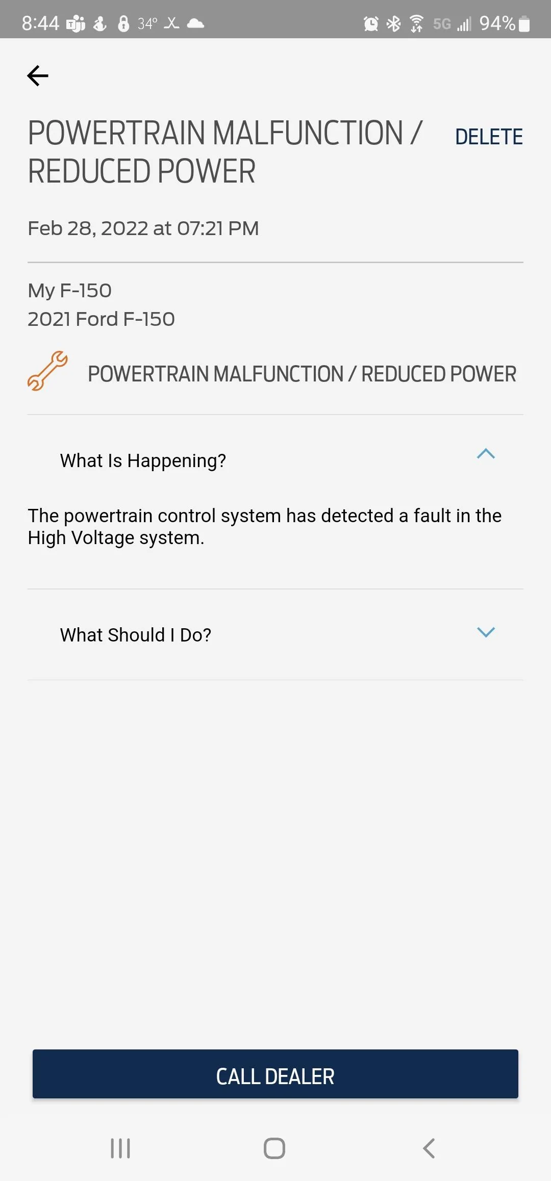 Ford F-150 Powertrain Malfunction/ Reduced Power Screenshot_20220302-084441_FordPass