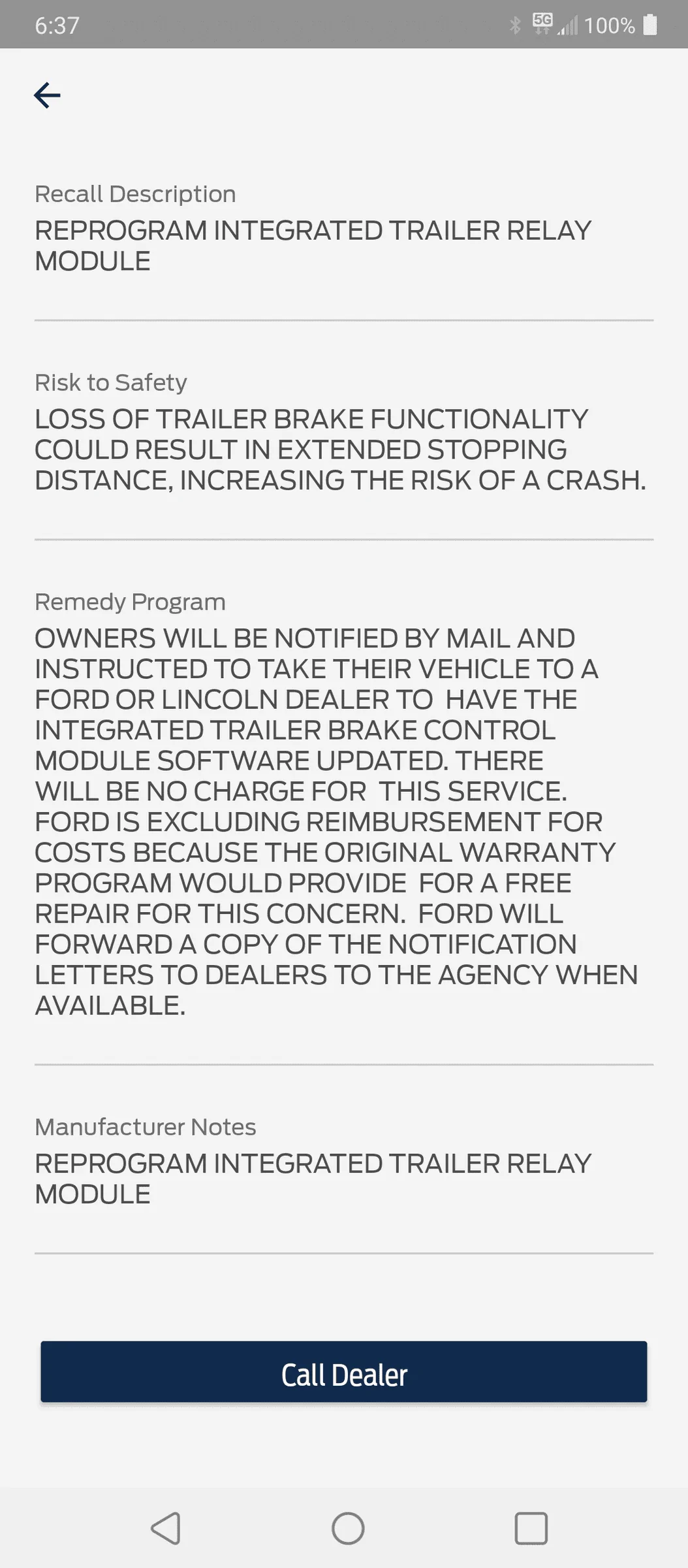 Ford F-150 Recall: REPROGRAM INTEGRATED TRAILER RELAY MODULE (Campaign/NHTSA#
22S17/22v193) Screenshot_20220406-063752[1]