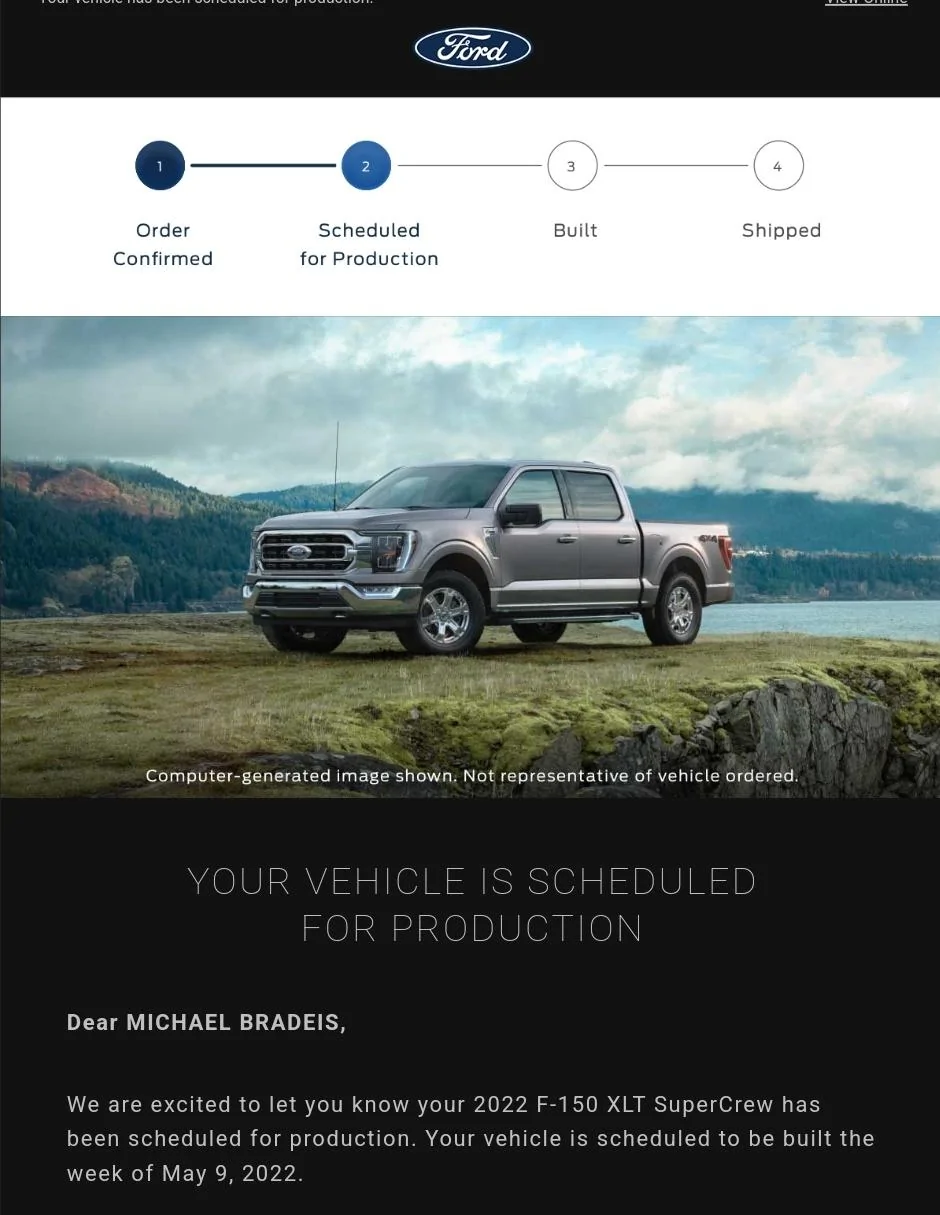 Ford F-150 05/09/22 Build week Screenshot_20220414-121304_Email