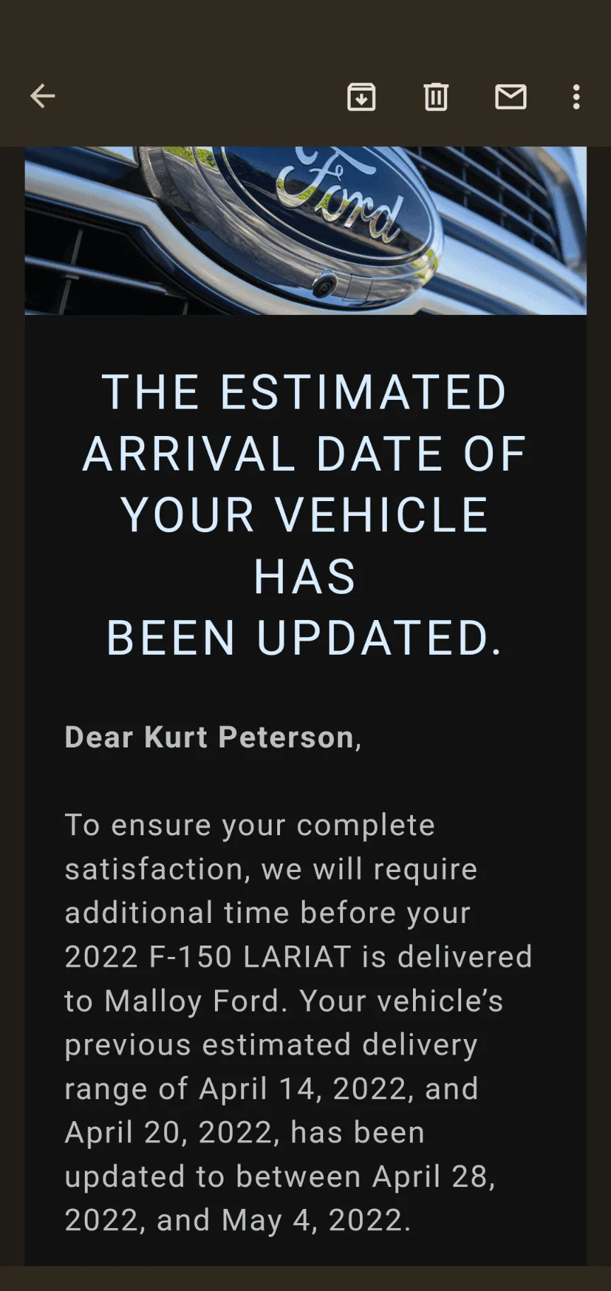 Ford F-150 01/31/2022 Build Week Club Screenshot_20220416-201743