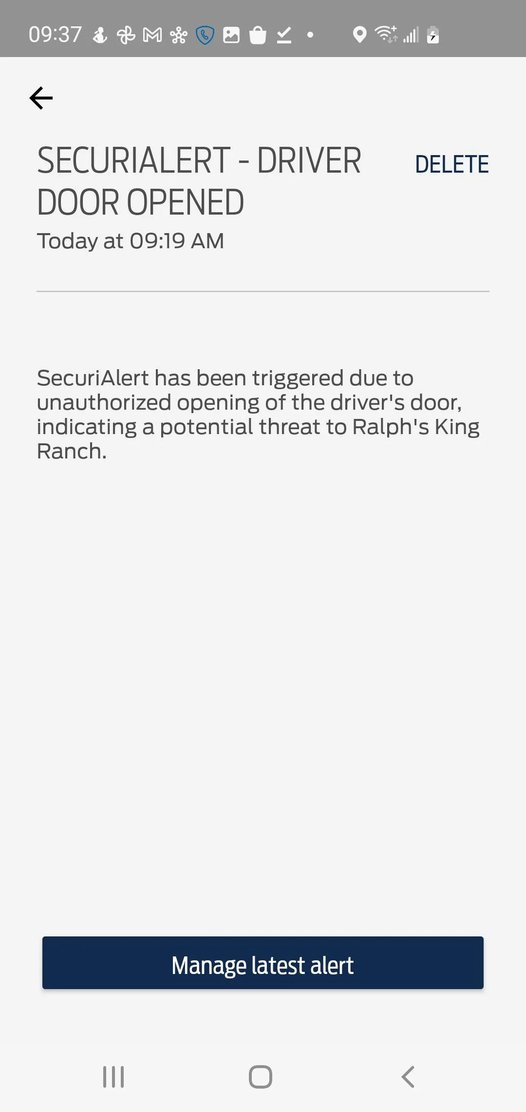 Ford F-150 SecuriAlert Notices Screenshot_20220506-093739_FordPass