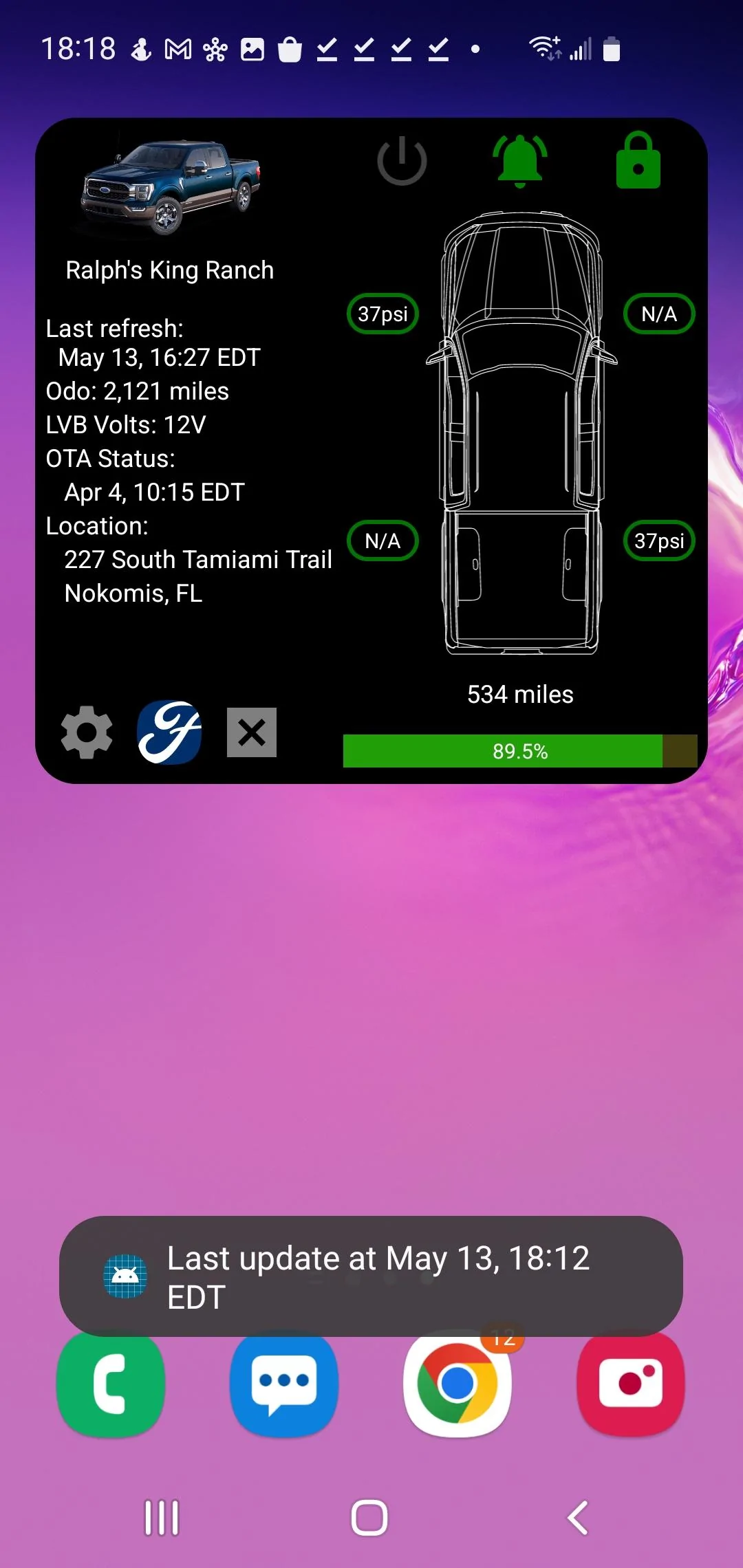 Ford F-150 Android widget Screenshot_20220513-181835_One UI Hom