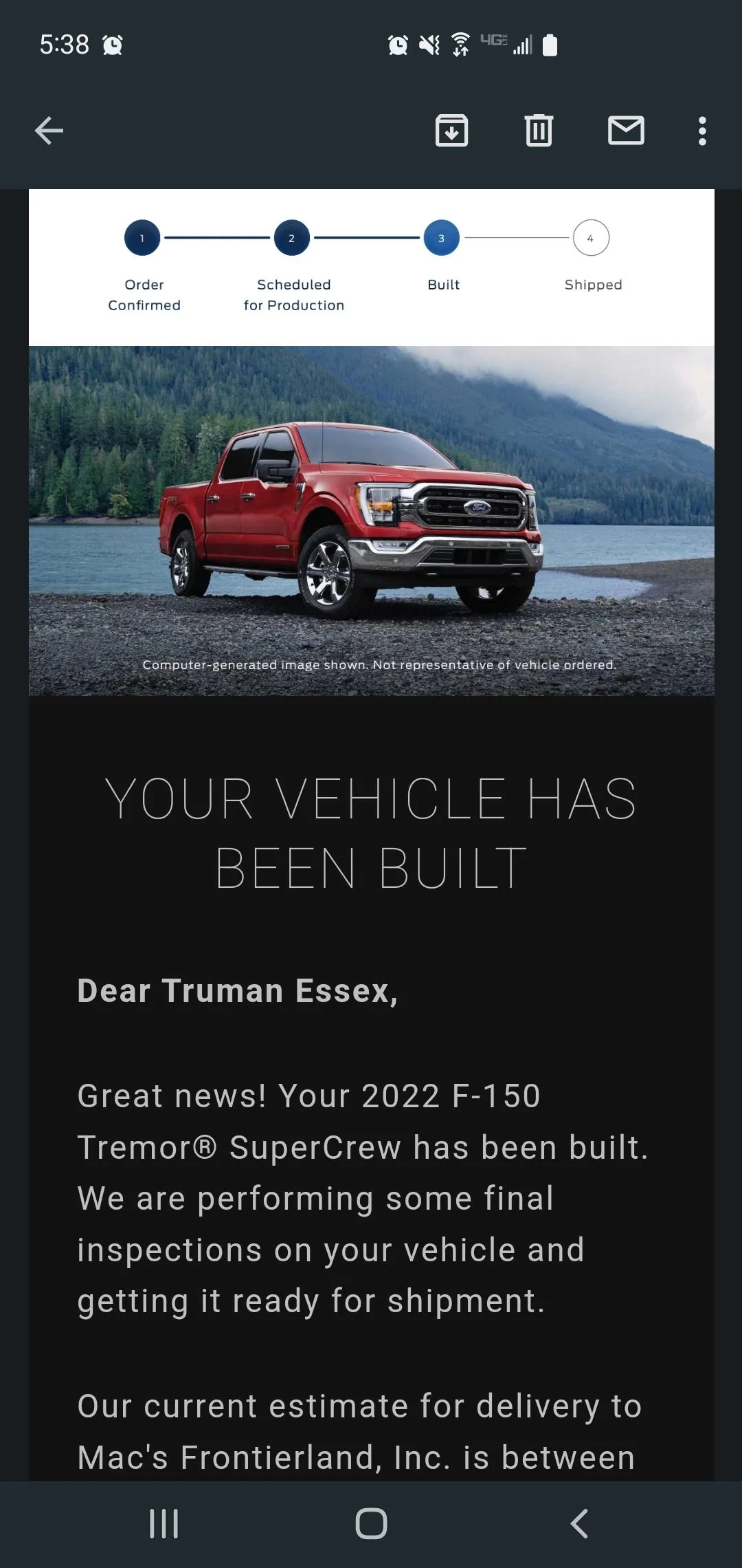 Ford F-150 05/09/22 Build week Screenshot_20220516-053808_Gmail