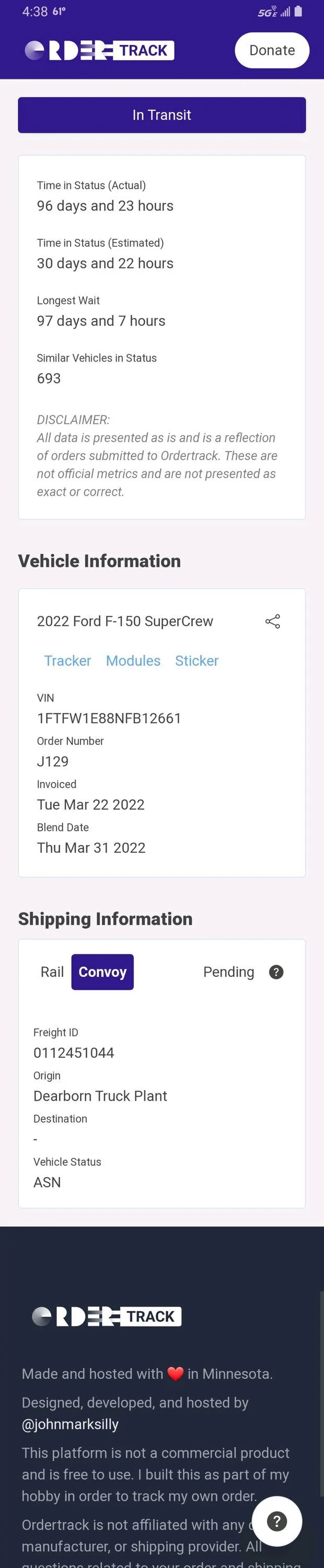 Ford F-150 Current Shipping Delays Screenshot_20220711-043814_Chrom
