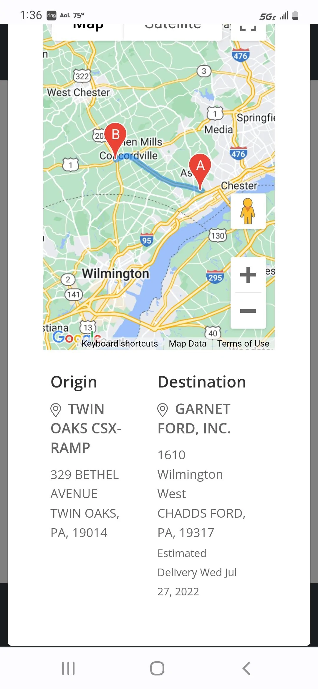Ford F-150 Current Shipping Delays Screenshot_20220726-133655_Chrom