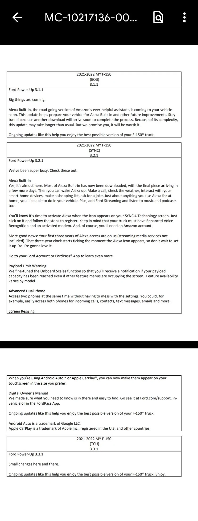 Ford F-150 Just received the 3.5.2 update Screenshot_20220914-210752_Driv