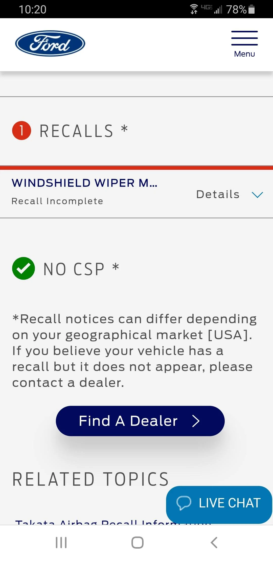 Ford F-150 Wiper Recall is back. Screenshot_20230113-102041_Chrom
