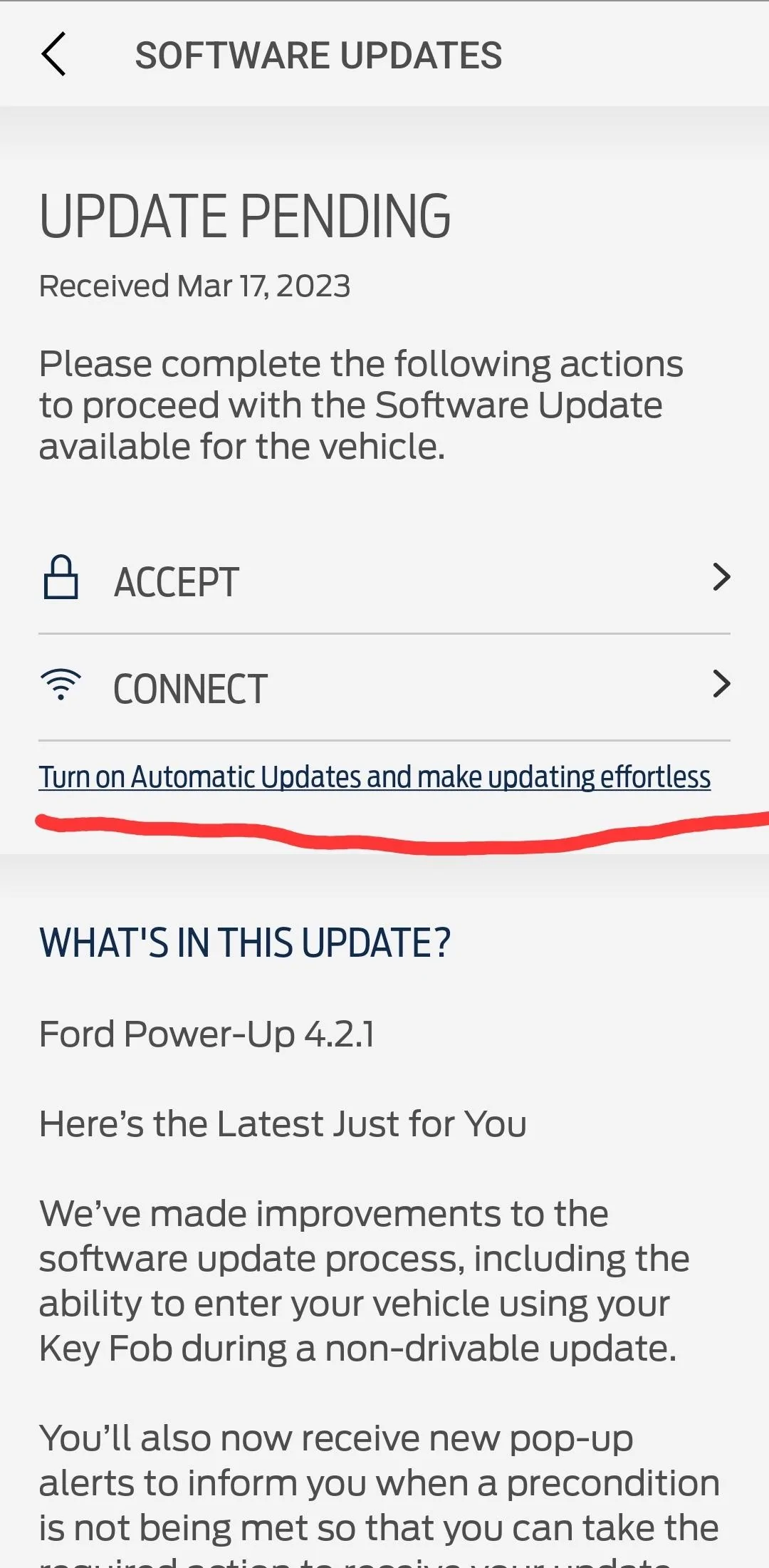Ford F-150 Power-Up 4.2.1. OTA software update installed today Screenshot_20230318_073523_FordPass