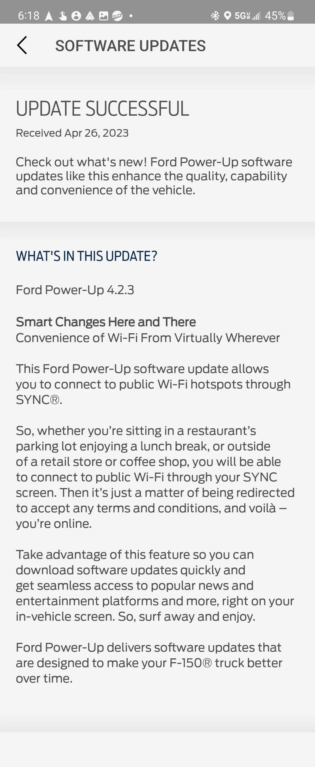 Ford F-150 New OTA Update 4.2.3 Screenshot_20230426_181806_FordPass