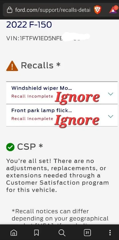 Ford F-150 Tailgate recall Screenshot_20230520_161149_Brav
