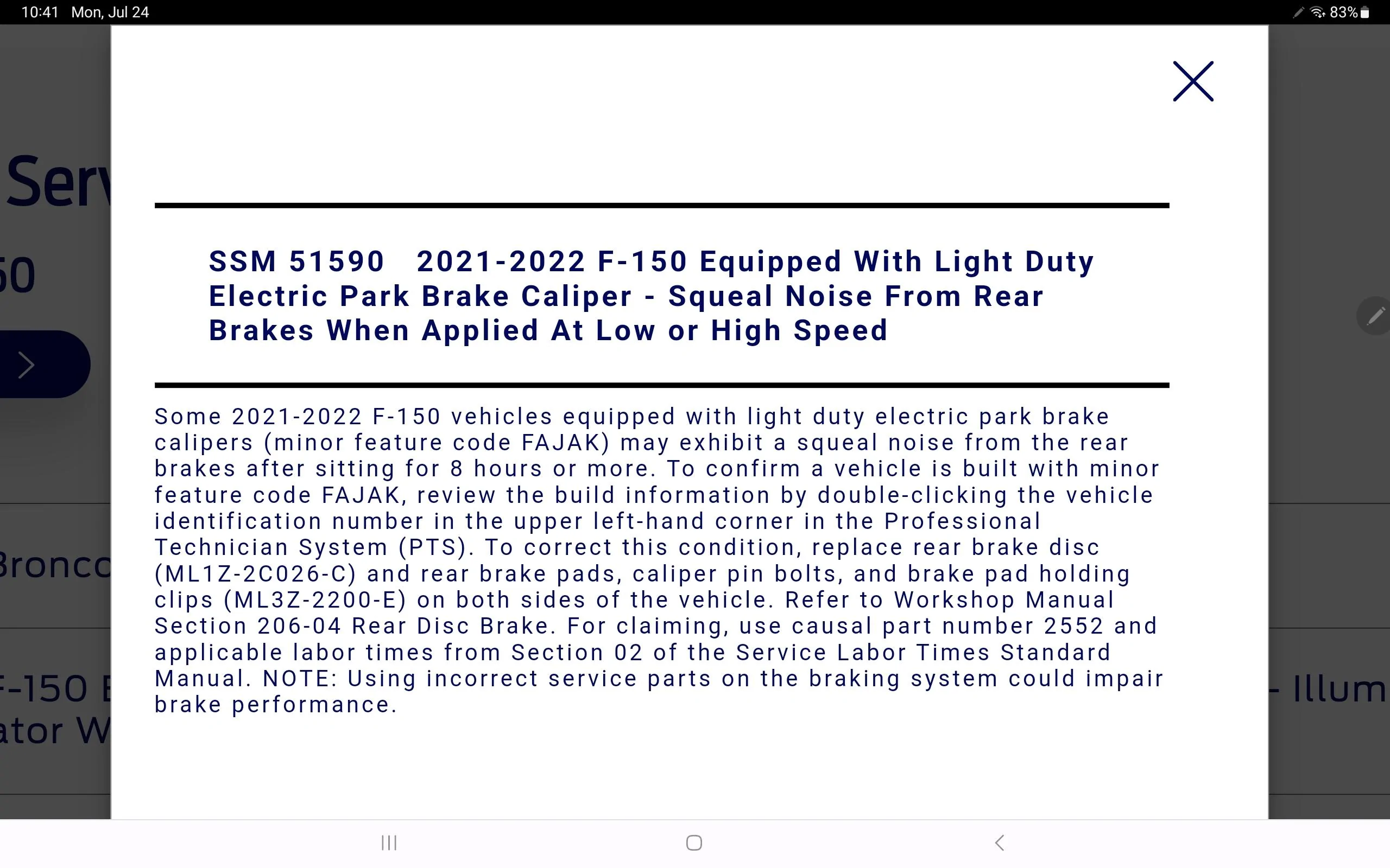 Ford F-150 Brake Squeak Screenshot_20230724_224105_Chrom