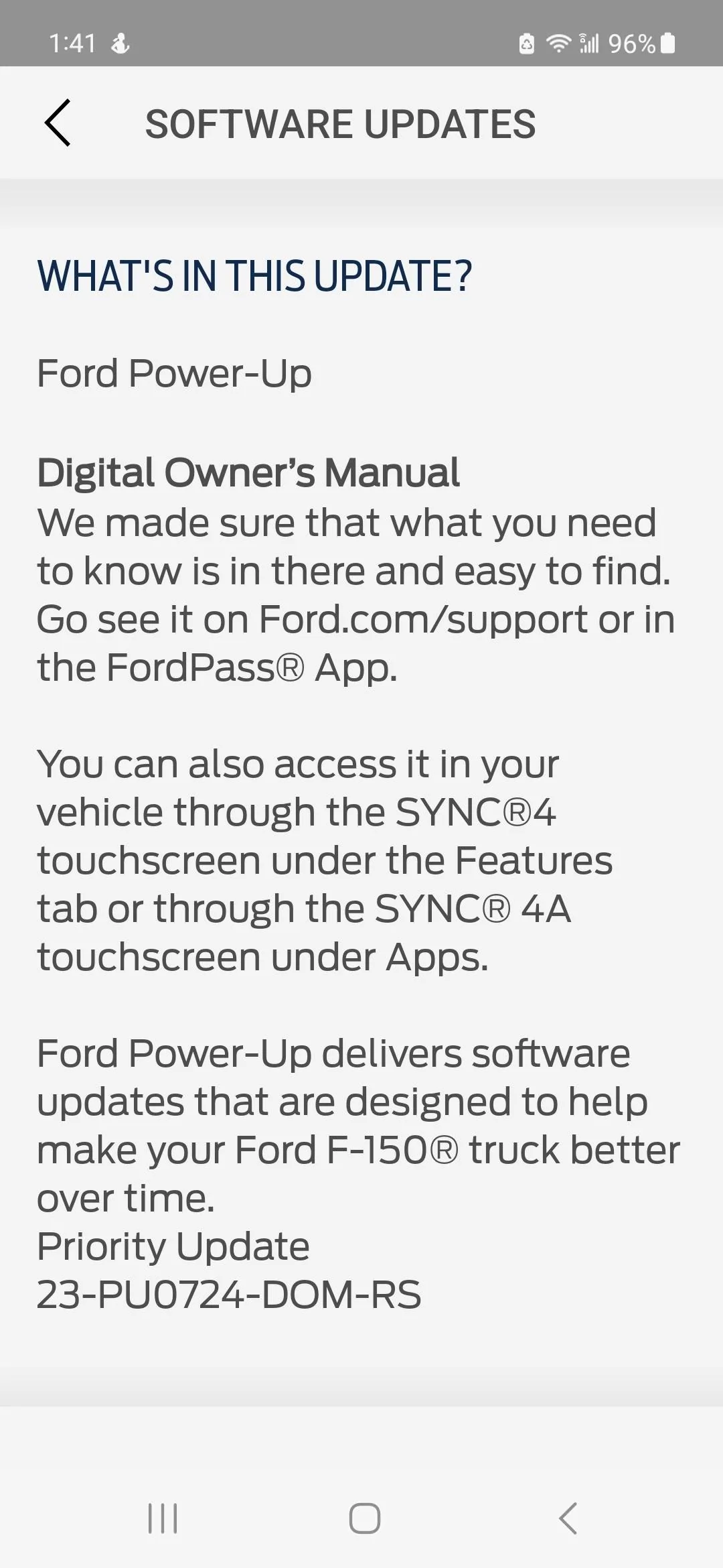 Ford F-150 Priority Update 23-PU0724-DOM-RS Screenshot_20230920_134153_FordPass sept 2023 updat