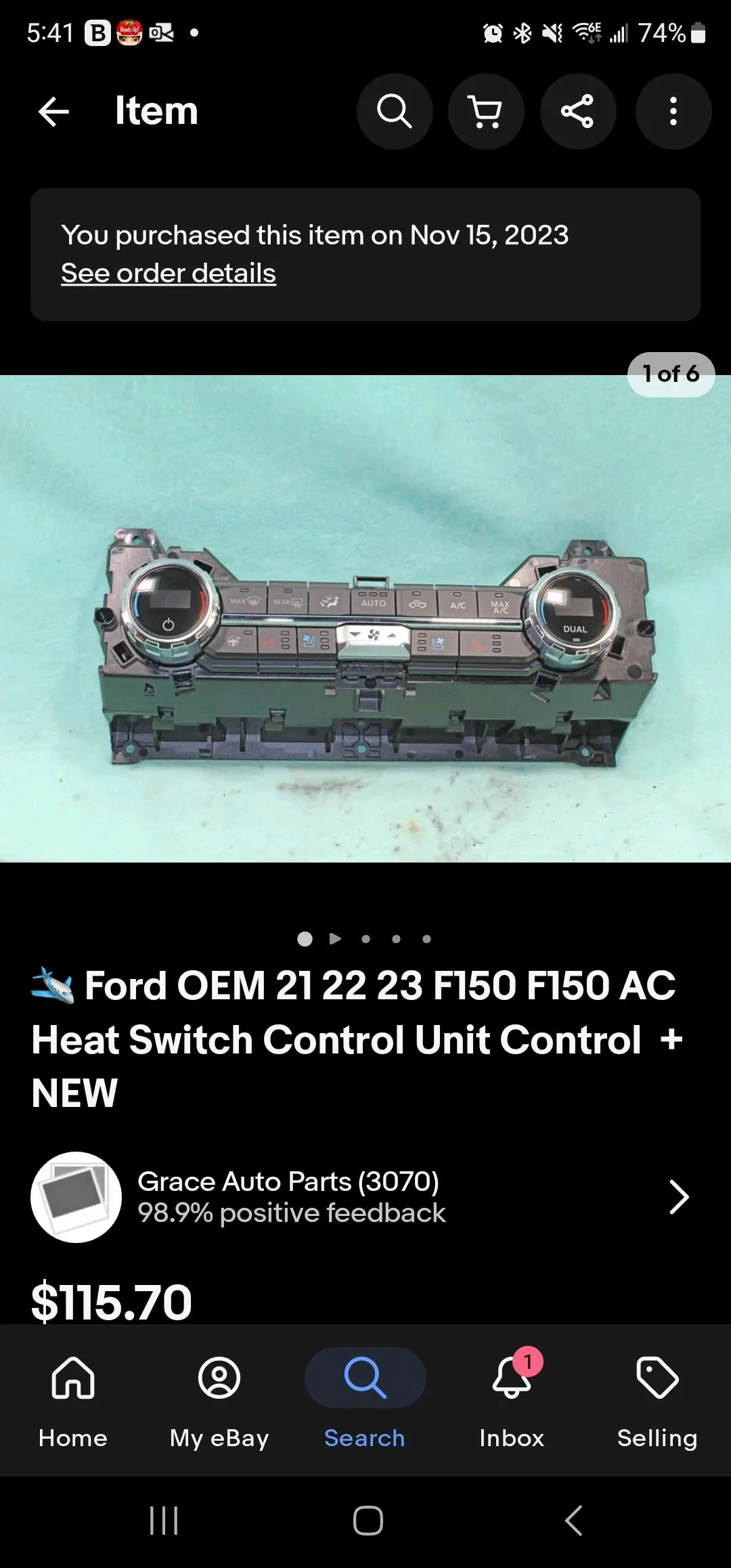Ford F-150 New ACCM upgrade, no heating/cooling or A/C Screenshot_20231224_174107_eBay