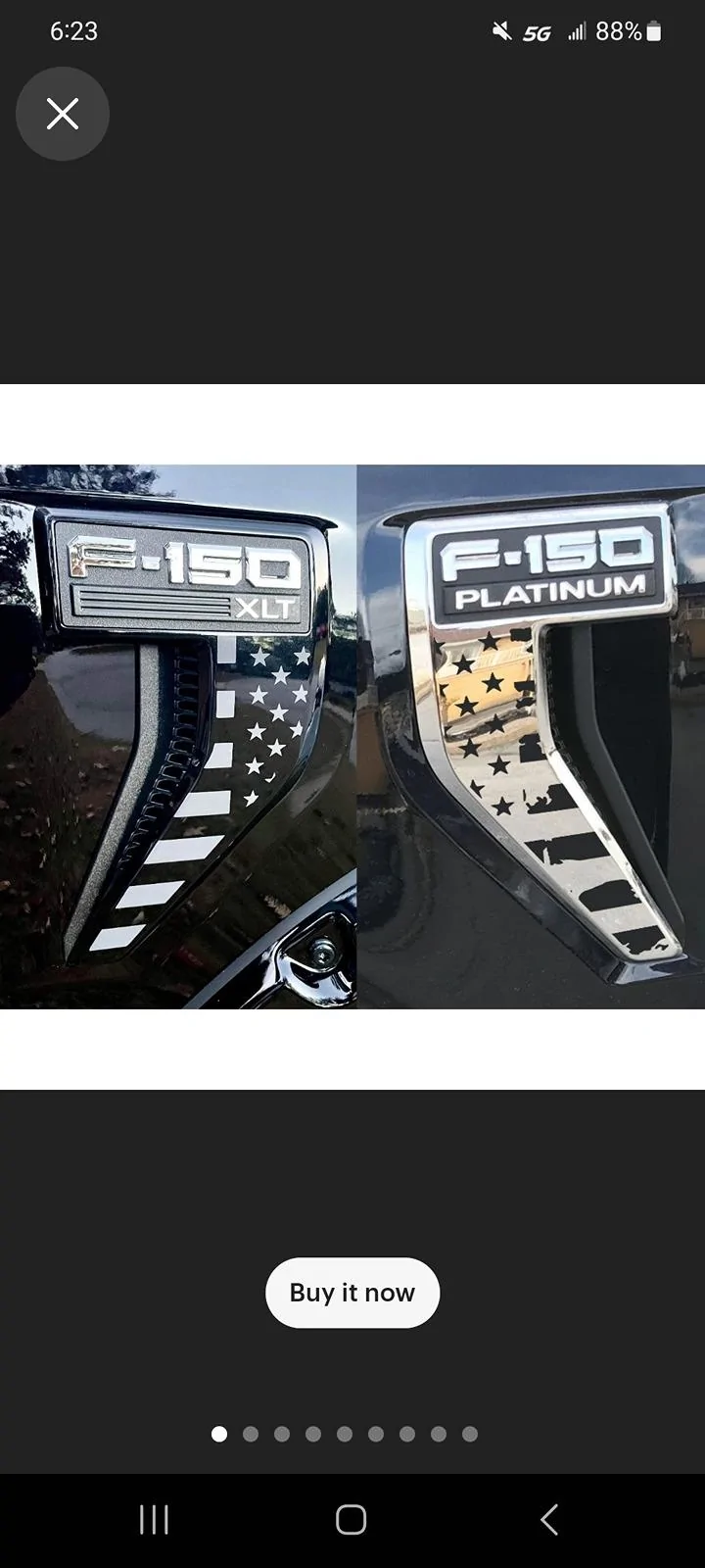 Ford F-150 Temporary fender vent badges Screenshot_20240321_182347_Etsy