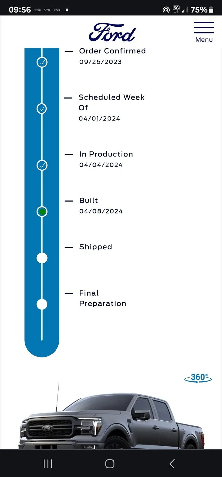 Ford F-150 Truck built today. Screenshot_20240410_095628_Chrom