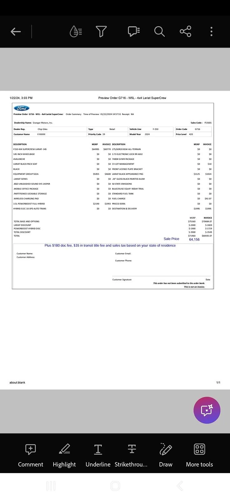 Ford F-150 2024 Lariat Black Appearance Package Orders Screenshot_20240424_000122_Acrobat for Samsung
