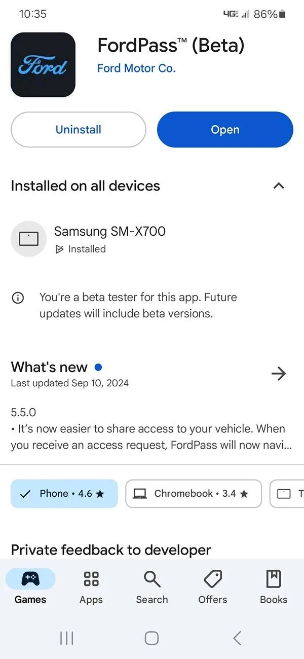 Ford F-150 Newly Designed FordPass 5.0 App®: What to Know Screenshot_20240925_103526_Google Play Stor